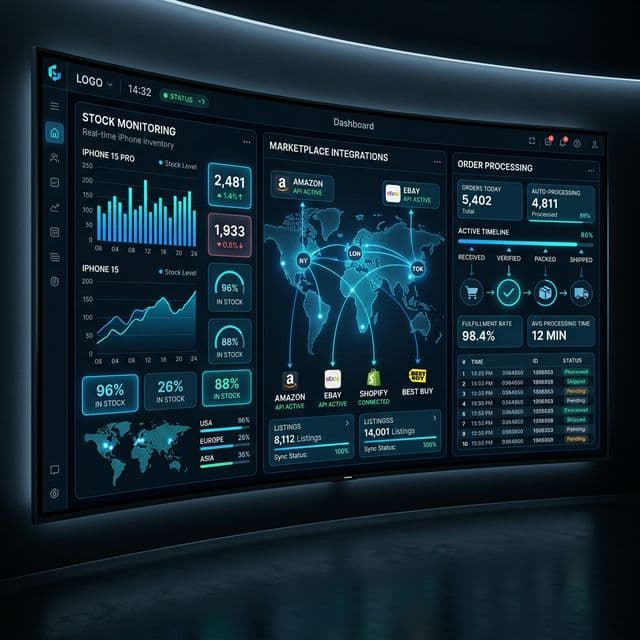 Estoque de iPhone em tempo real para operacao multicanal